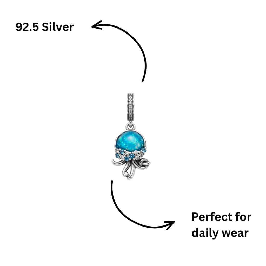 Ocean Jellyfish Blue Dangle Charm