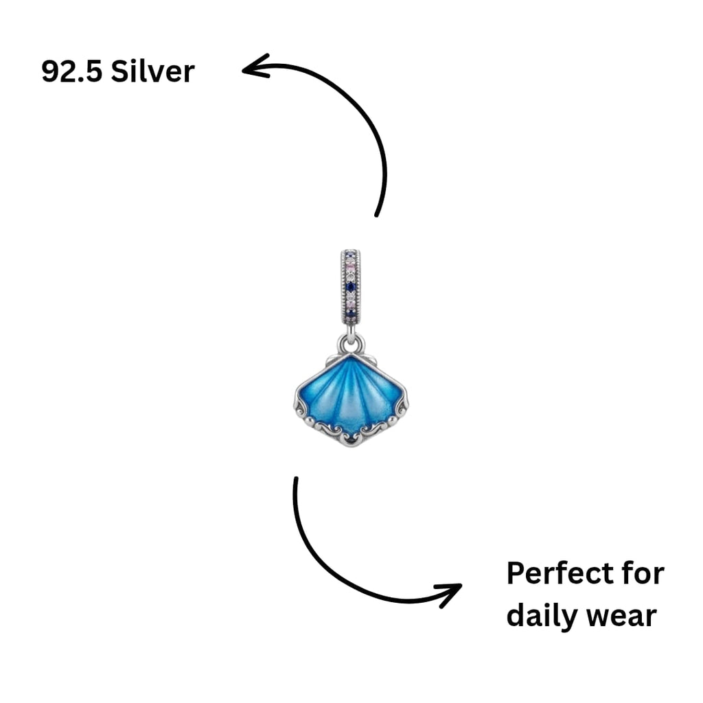 Ocean Shell Blue Dangle Charm