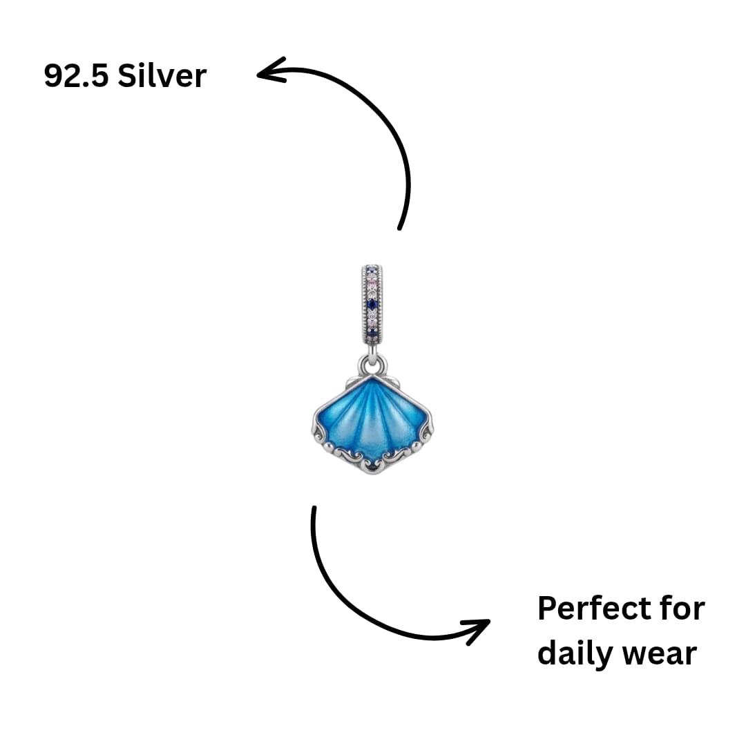 Ocean Shell Blue Dangle Charm