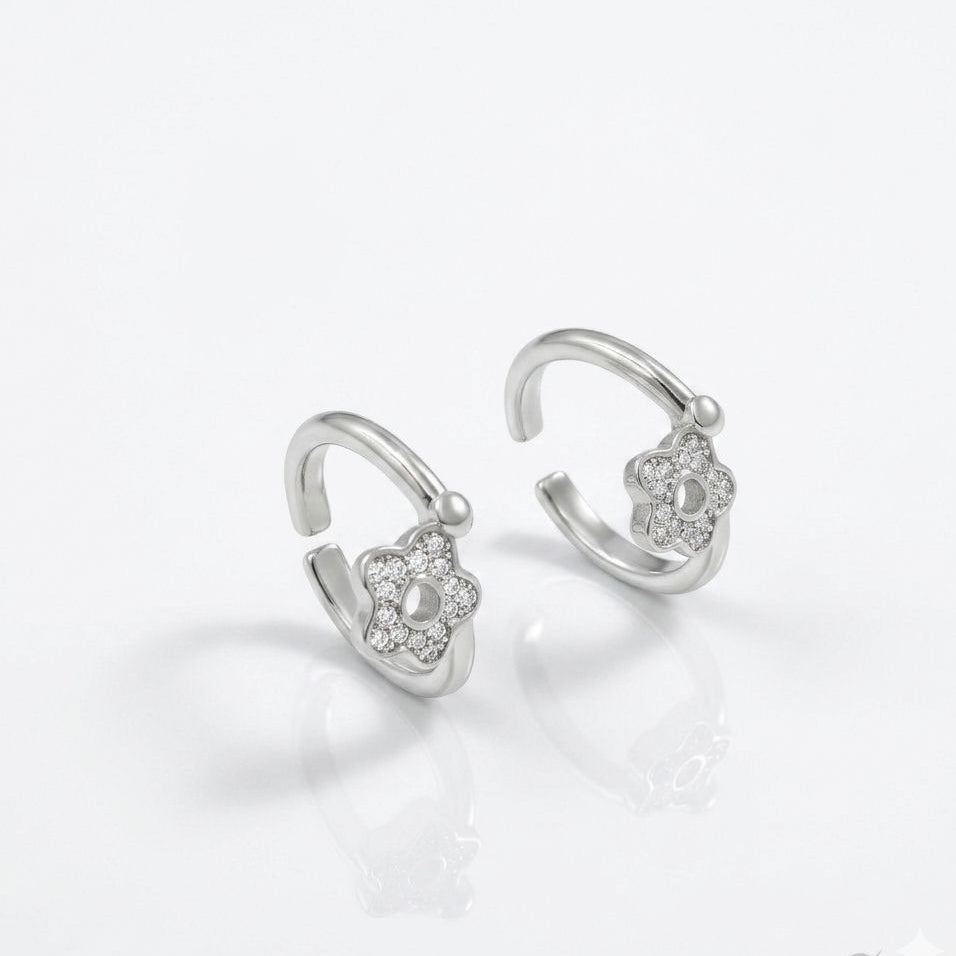 Shimmering Floral Jodvi 925 Silver Toe Ring