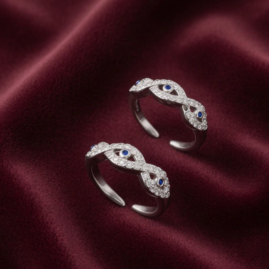 Evil Eye Infinity Jodvi 925 Silver Toe Ring