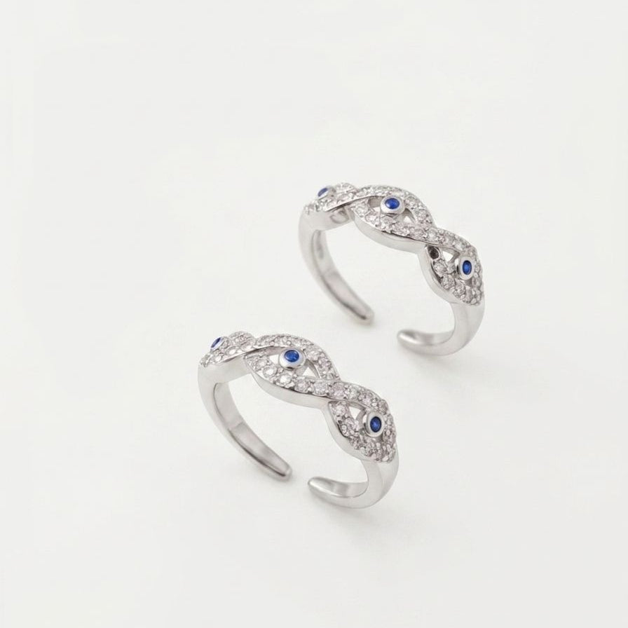Evil Eye Infinity Jodvi 925 Silver Toe Ring