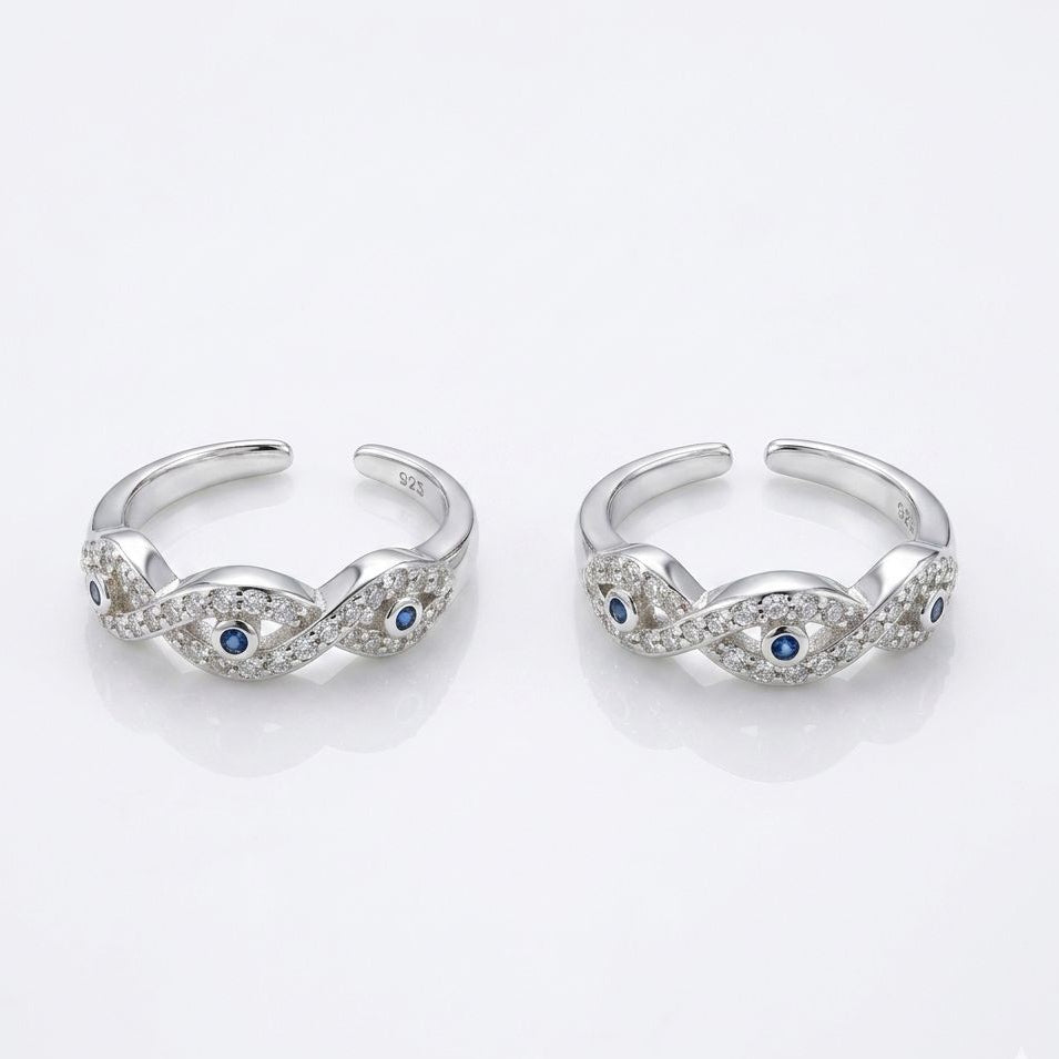Evil Eye Infinity Jodvi 925 Silver Toe Ring