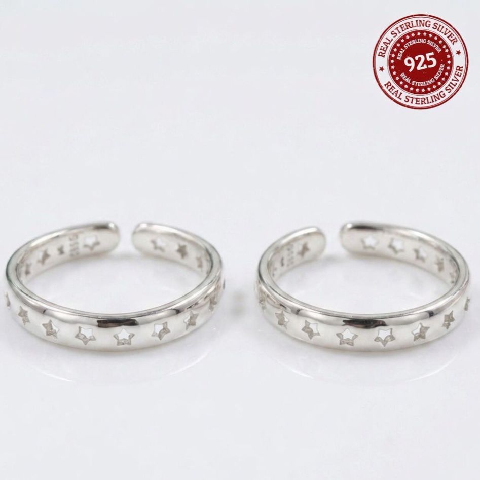 Celestial Engraved Star Jodvi 925 Silver Toe Ring