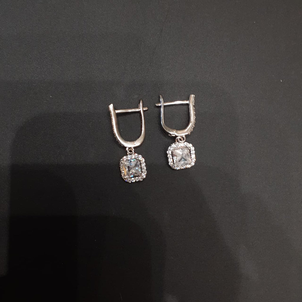 925 Silver CZ Mangalsutra Set with Earrings
