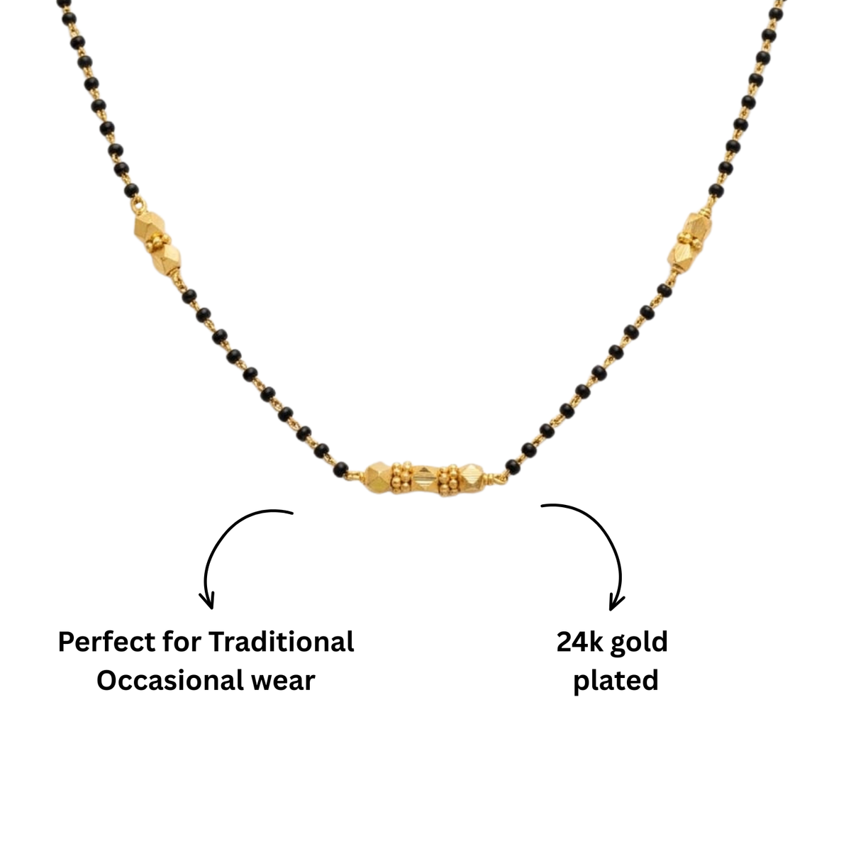 Handmade Ashtapailu Mangalsutra | 24 Carat Gold Plated