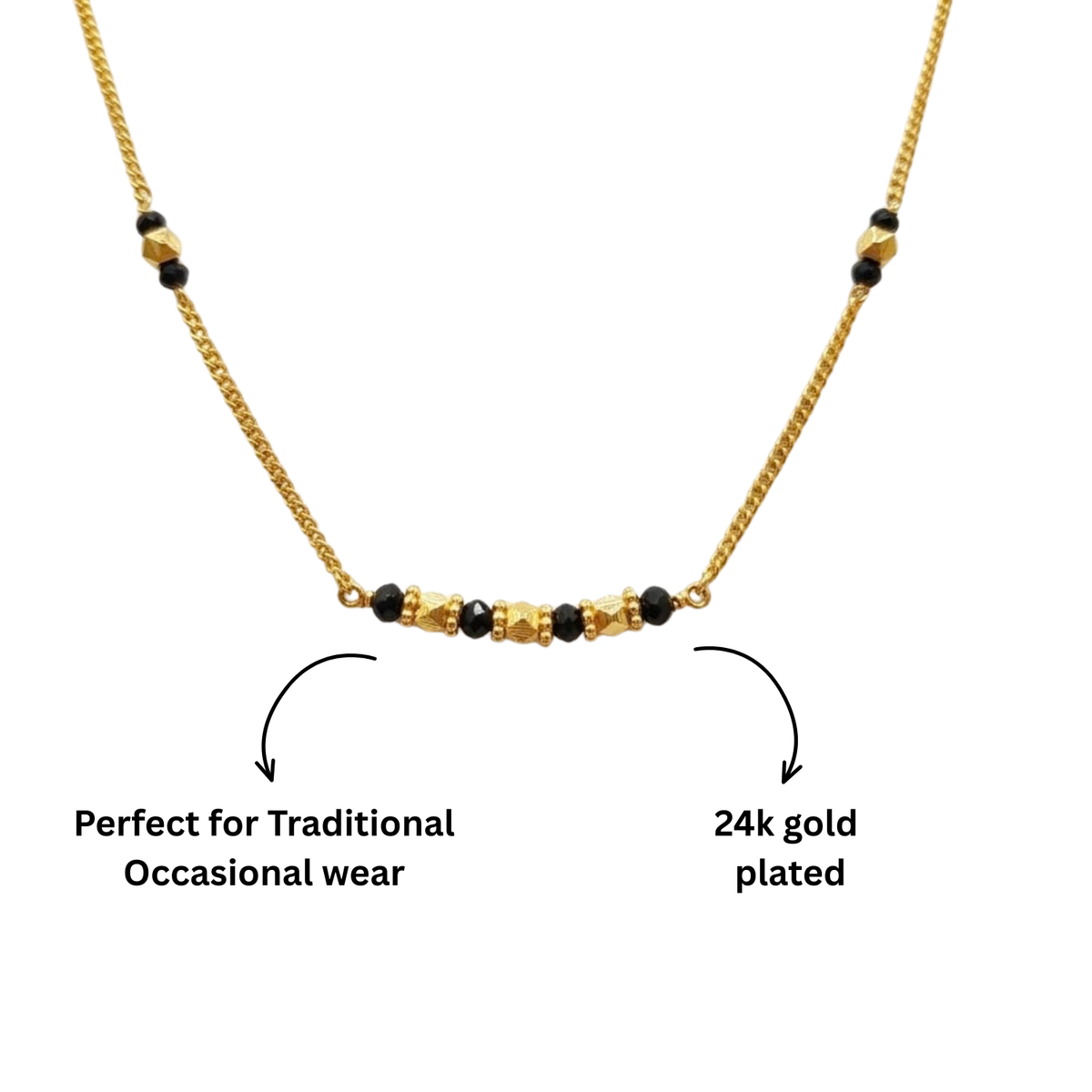 Handmade Ashtapailu Mangalsutra | 24 Carat Gold Plated