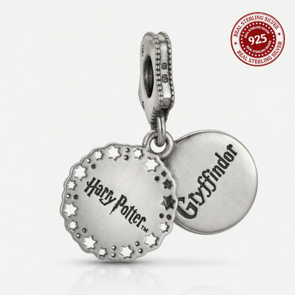 925 Silver Red House Shield of Wizard's School Dangle Charm