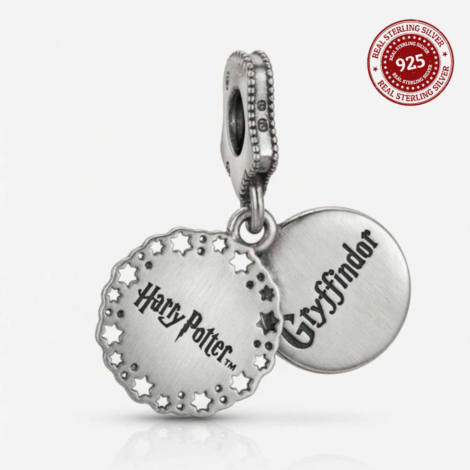 925 Silver Red House Shield of Wizard's School Dangle Charm