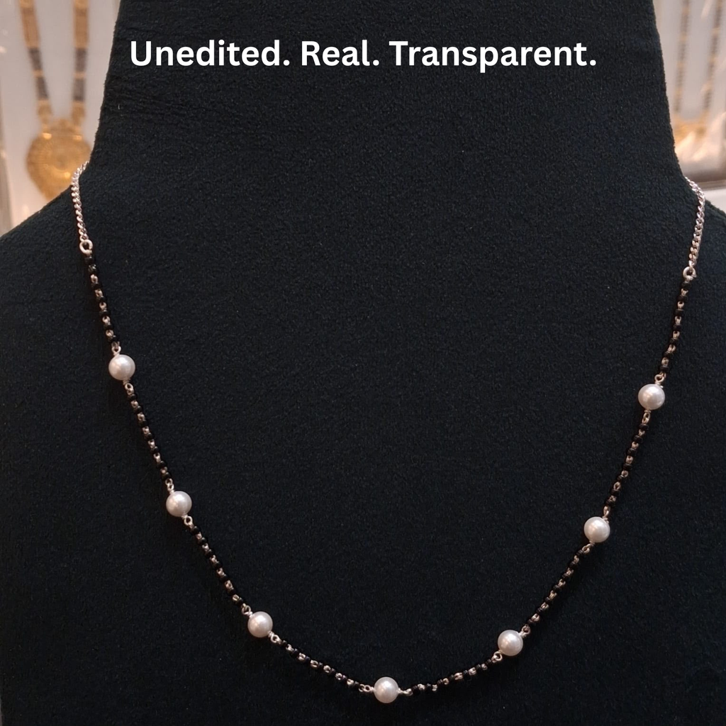 925 Silver Pearl Chain Mangalsutra